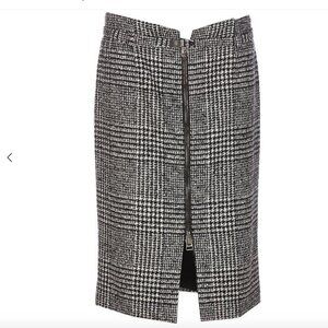 $500 Tom Ford sexy gray check wool pencil skirt zip size 44 us 8 medium
